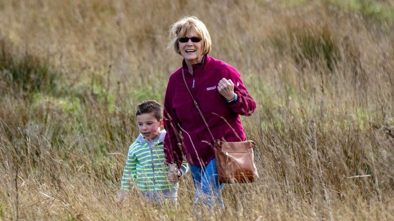 Ann Frodsham is seen with her grandson Thomas before lockdown rules were imposed in Wigan
