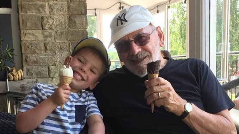 William Frodsham and his grandson Thomas are seen eating ice creams. This was taken before the lockdown was put in place