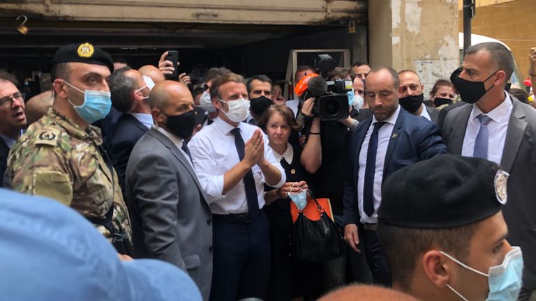 The French president was mobbed on the streets of Beirut