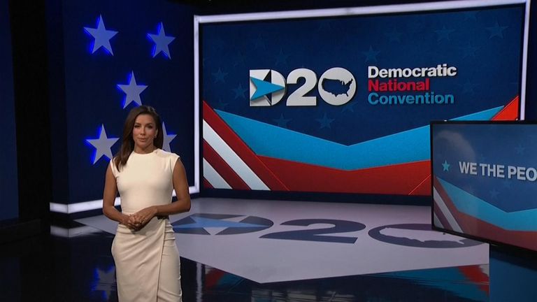 The first night of the convention was hosted by actress Eva Longoria. Pic: DNC