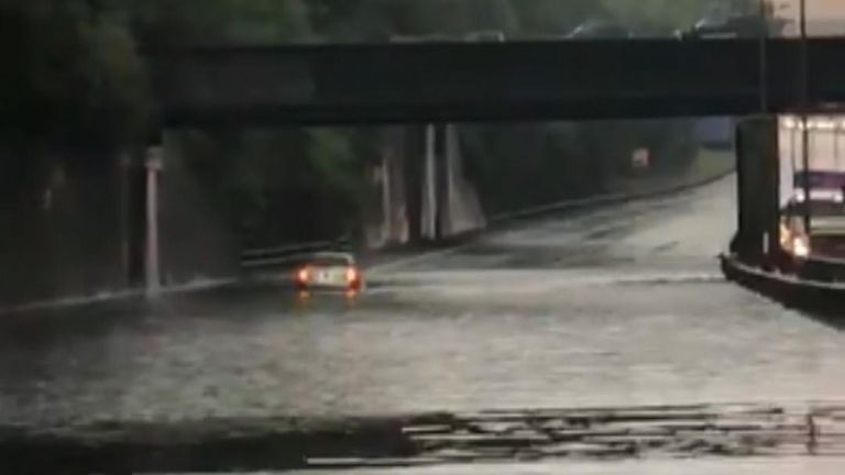 Heavy rain causes flooding and road closures as thunderstorm warning ...