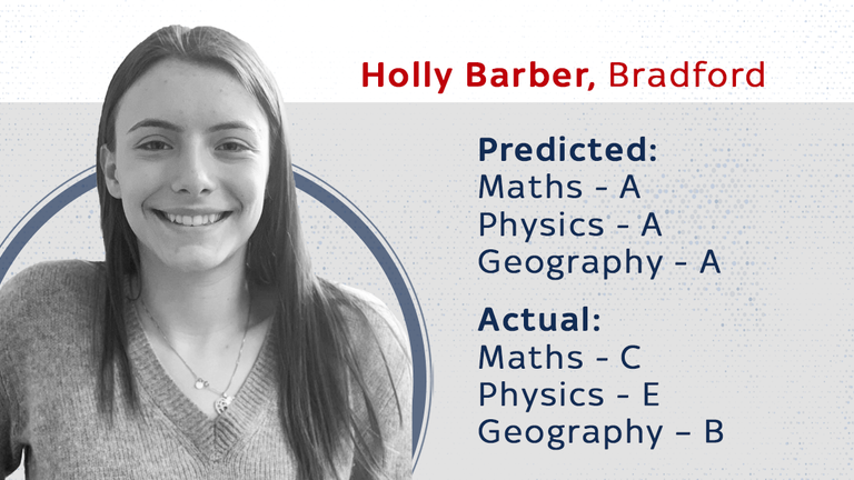 Holly Barber, who got worse grades than expected