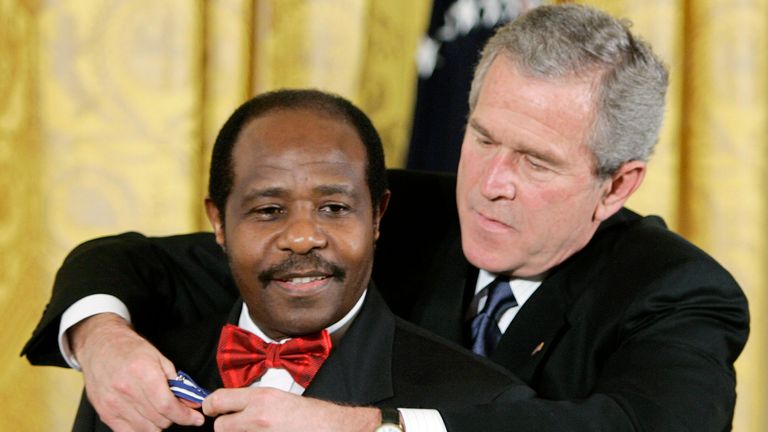 Rusesabagina was awarded the Presidential Medal of Freedom by George W. Bush in 2005