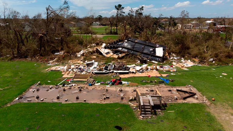 Homes in Louisiana were flattened by the hurricane