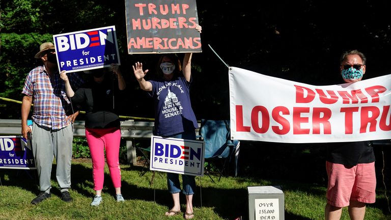 Joe Biden supporters showed their dismay at Donald Trump in Ohio