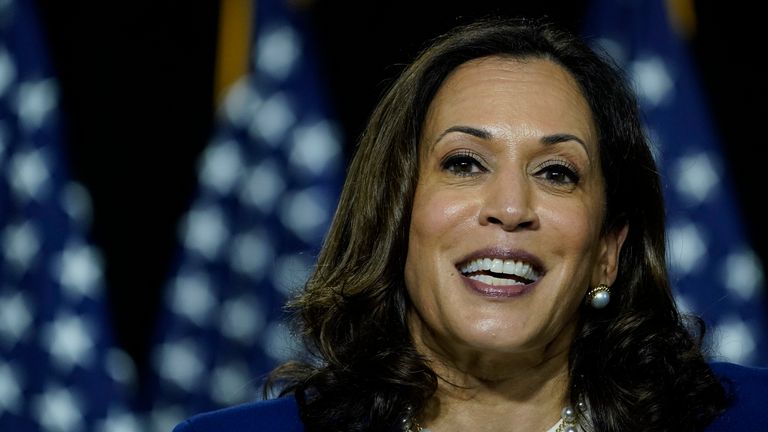 Democratic presidential candidate former Vice President Joe Biden&#39;s running mate is Senator Kamala Harris