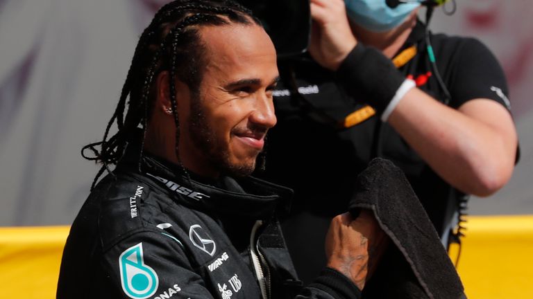 Hamilton was all smiles after the most nervous of grand prix finishes