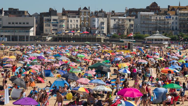 Margate was also a hotspot for sunseekers