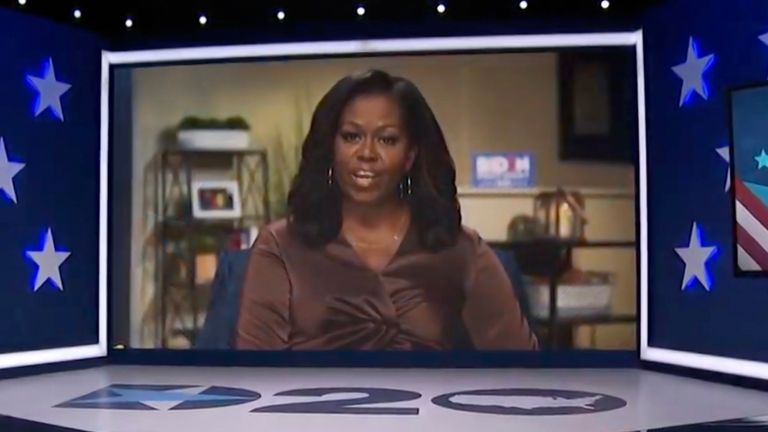 Michelle Obama  at the Democratic Party&#39;s virtual convention 