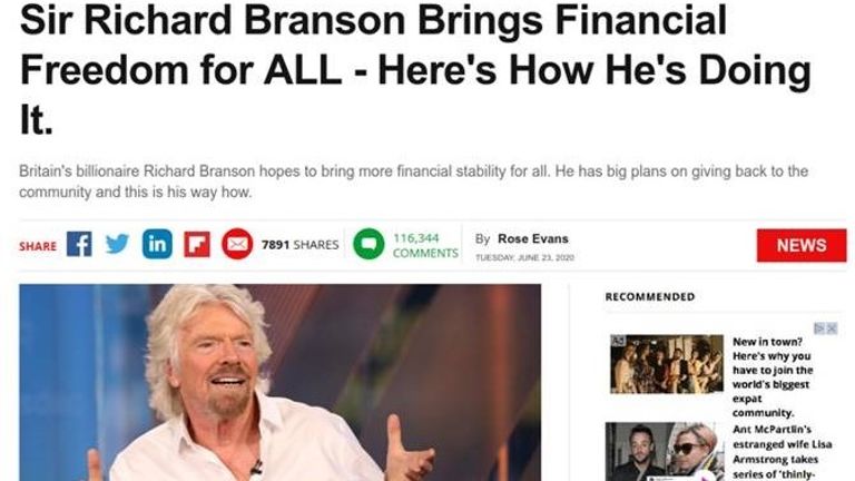 Celebrities such as Sir Richard Branson were used. Pic: NCSC