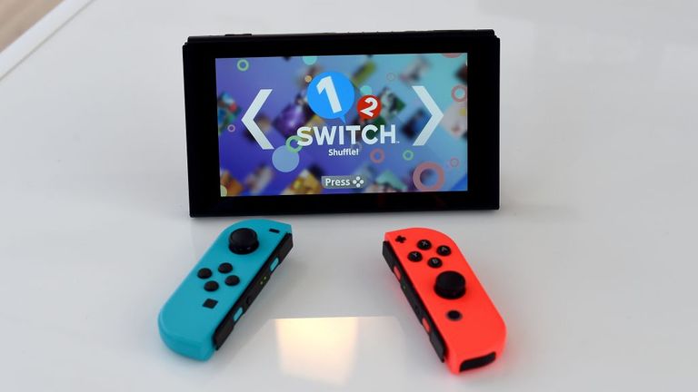 The Nintendo Switch on display as Nintendo unveils it at a pop-up Living room in Madison Square Park in New York on March 3, 2017. Nintendo Switch is a first-of-its-kind video game system where you can play at home and take it on-the-go. / AFP PHOTO / TIMOTHY A. CLARY (Photo credit should read TIMOTHY A. CLARY/AFP via Getty Images)
