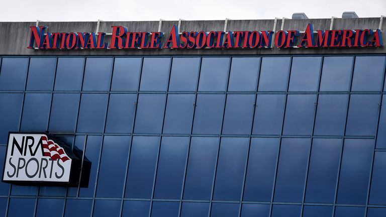 The National Rifle Association of America (NRA) headquarters in Fairfax, Virginia