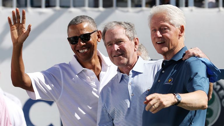 Barack Obama, George W. Bush and Bill Clinton in 2017