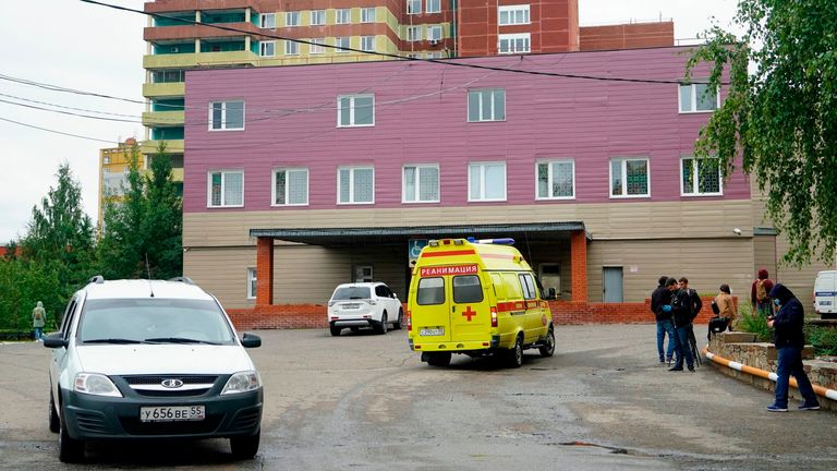 The hospital in Omsk where Alexei Navalny was admitted after he fell ill