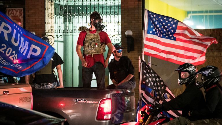 Trouble flared after a convoy of Trump supporters drove through Portland