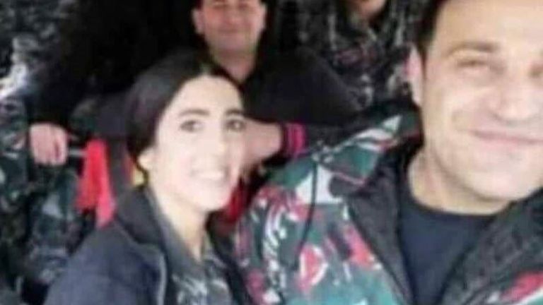 Sahar Faris and her colleagues shortly before the blast