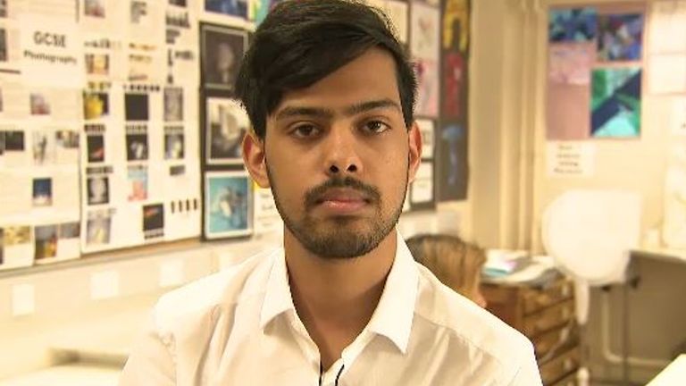 Shakeel Sooki, a student at Bexleyheath Academy, south London, who got much worse grades than he was predicted.