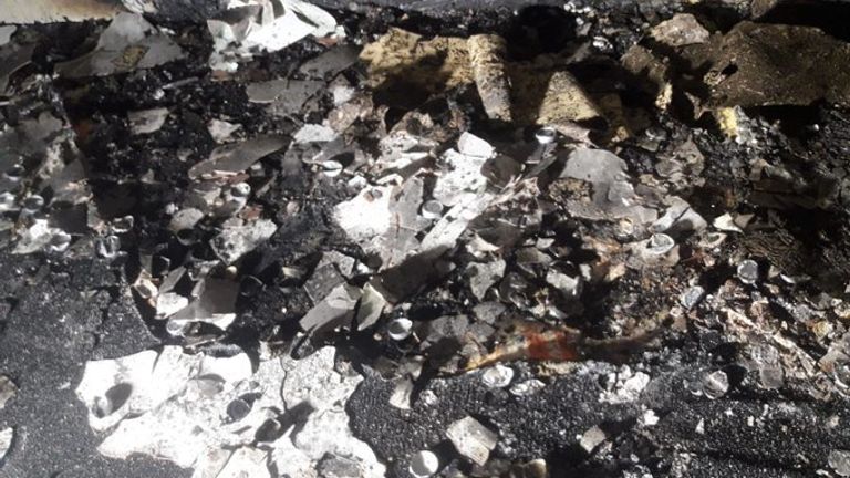 The remnants of the tea lights which caused the fire in Sheffield South Yorkshire Fire and Rescue