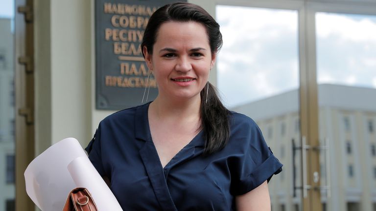 Presidential candidate Svetlana Tikhanovskaya 