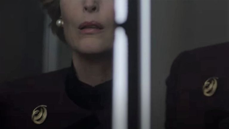 Gillian Anderson as Margaret Thatcher in trailer for season four of The Crown. Pic: Netflix