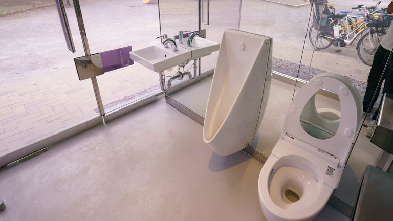 Pic: Masatoshi Okauchi/Shutterstock

Clear public toilet designed by architect Shigeru Ban, Tokyo, Japan - 07 Aug 2020
Clear public toilet designed by architect Shigeru Ban, &#39; The Tokyo Toilet &#39; project

7 Aug 2020