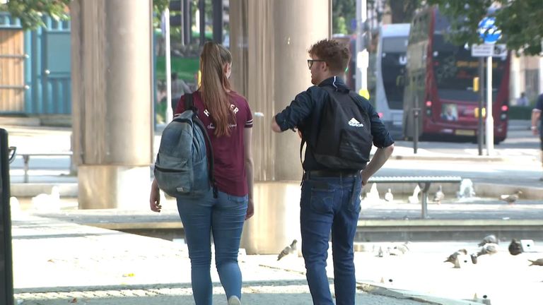 Unidentified students at Bristol University