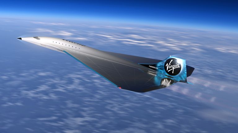 The delta wing design is similar to the iconic shape of Concorde. Pic: Virgin Galactic
