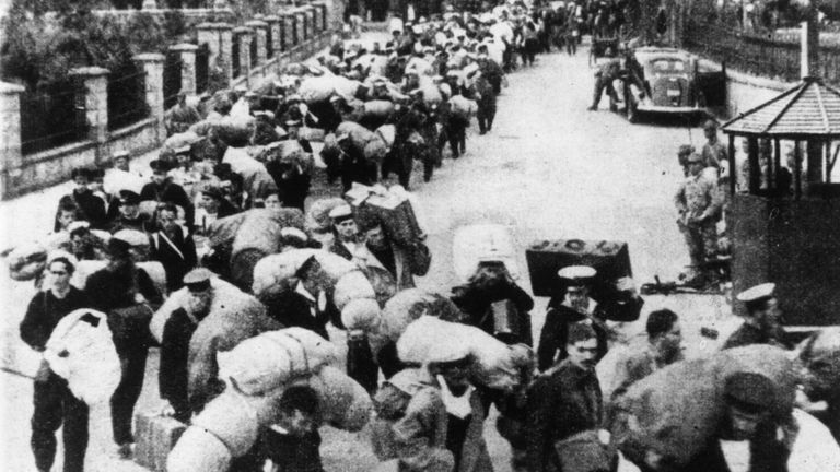 British troops in Hong Kong were shipped out in December 1941 to prison camps by the Japanese