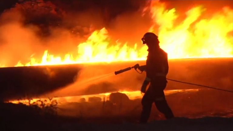 Around 2,400 people have been evacuated due to a wildfire that is out of control and ravaging Spain’s southern region of Andalusia