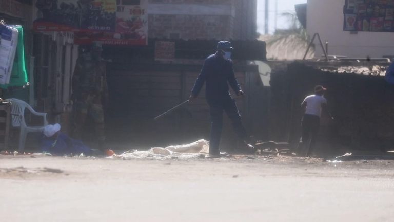 Residents in Harare fled in fear as police and soldiers struck them with batons