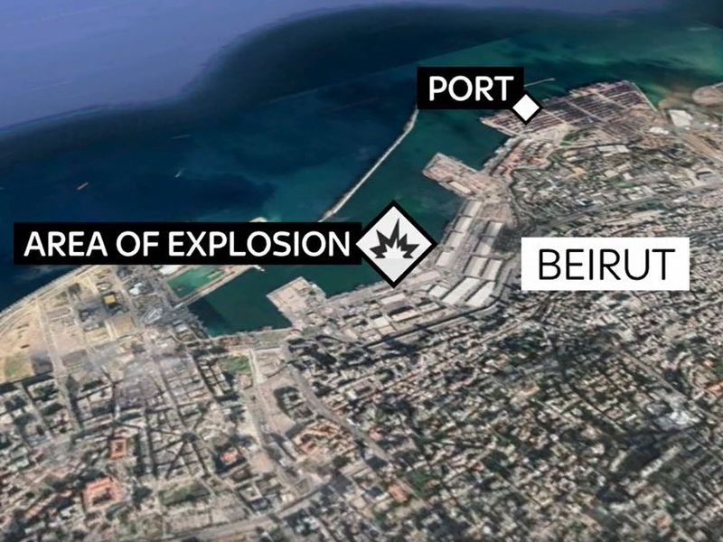 Map Shows Where Beirut Explosion Happened World News Sky News