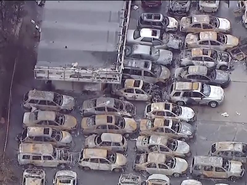 Jacob Blake Fire Damage After Protests In Kenosha Wisconsin Us News Sky News