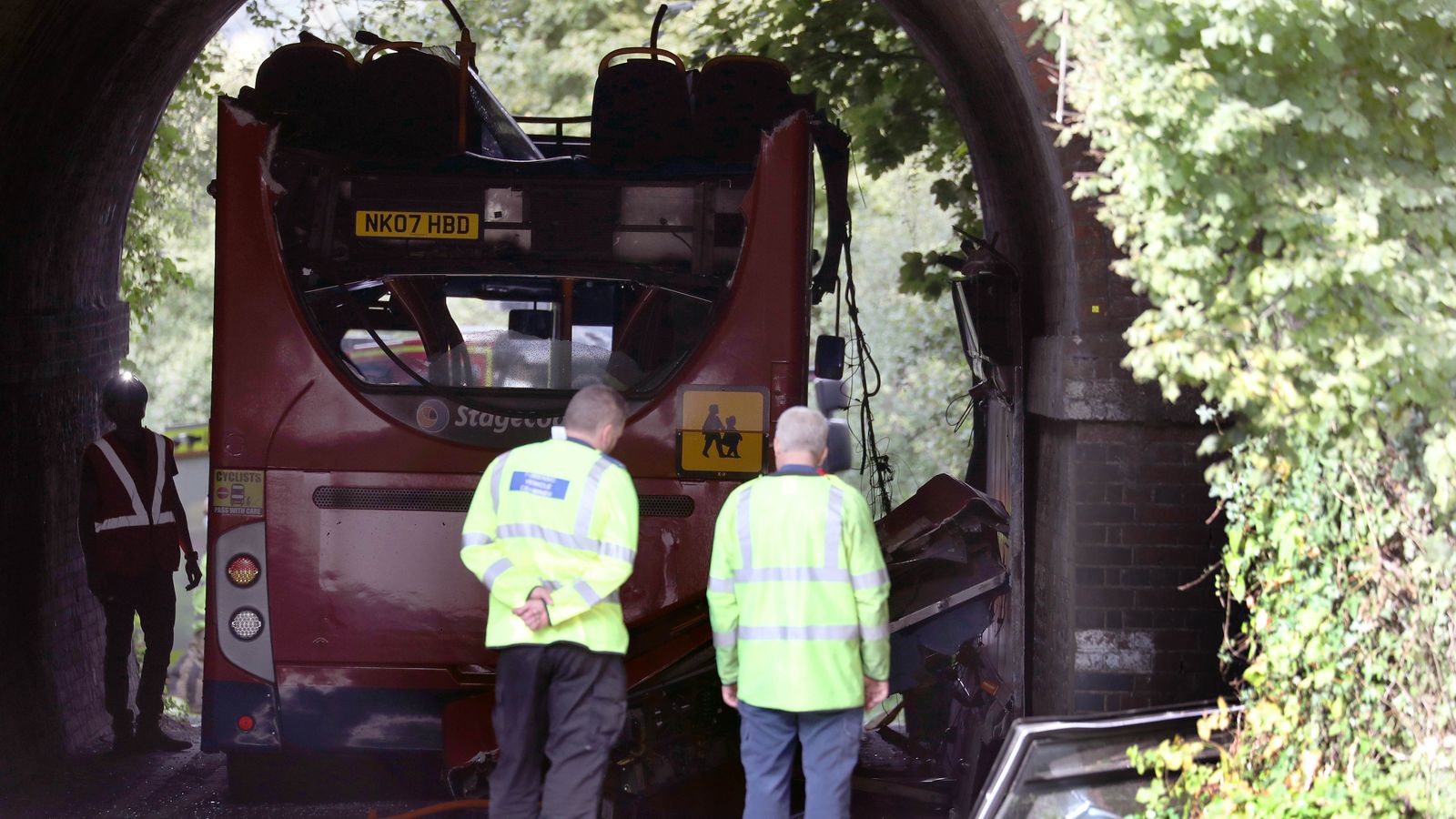 Winchester bus crash 'Massive bang' as roof torn off after hitting