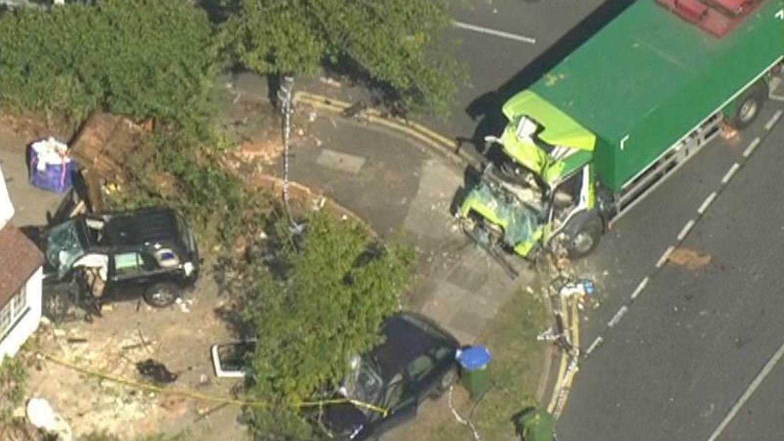 Kidbrooke: Lorry crash scene aerials in southeast London | UK News ...