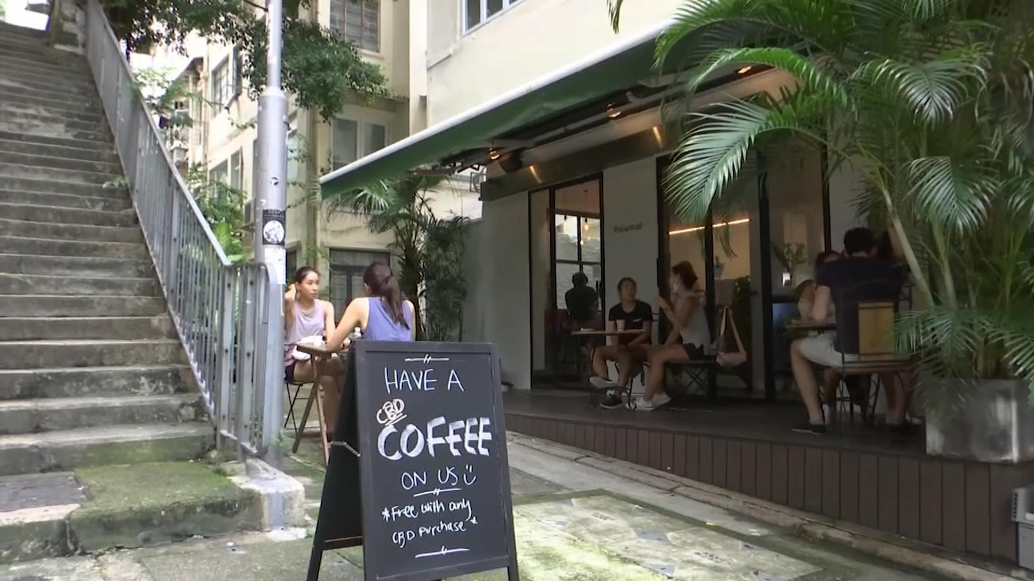 First Cbd Cafe Opens In Hong Kong Side Stepping Cannabis Law World News Sky News