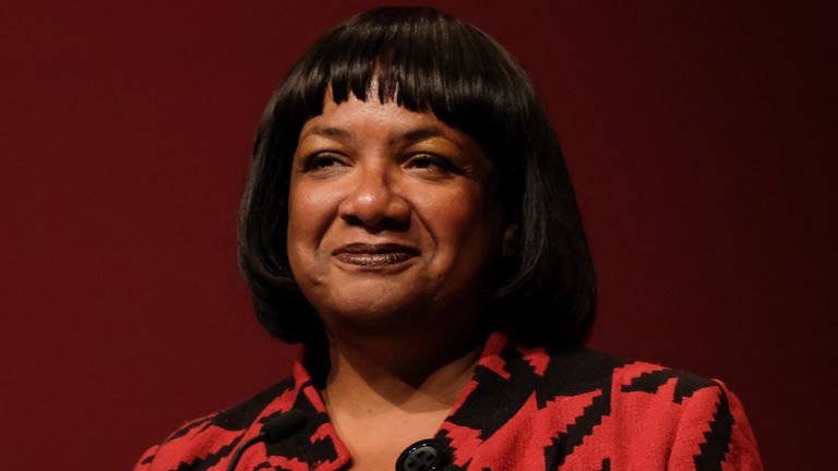 LIVERPOOL, ENGLAND - SEPTEMBER 25: Diane Abbott, Shadow Home Secretary delivers her speech on day three of the Labour Party Conference on September 25, 2018 in Liverpool, England. The four-day annual Labour Party Conference takes place at the Arena and Convention Centre in Liverpool and is expected to attract thousands of delegates and features keynote speeches from party politicians and over 450 fringe events. (Photo by Ian Forsyth/Getty Images)