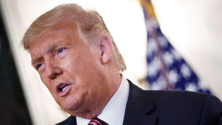 US President Donald Trump speaks on judicial appointments in the Diplomatic Reception Room of the White House in Washington, DC on September 9, 2020. (Photo by MANDEL NGAN / AFP) (Photo by MANDEL NGAN/AFP via Getty Images)