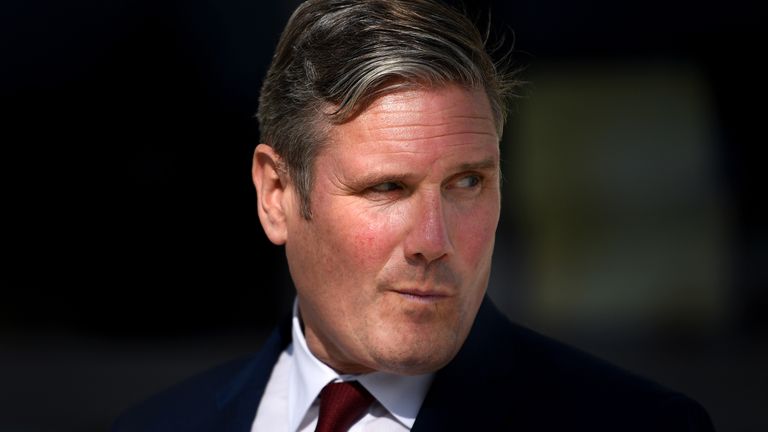 EDINBURGH, SCOTLAND - SEPTEMBER 17: Labour leader Keir Starmer is interviewed outside the Chancellor’s Building at The University of Edinburgh during his first visit to Scotland since taking over from Jeremy Corbyn on September 17, 2020 in Edinburgh,Scotland. (Photo by Jeff J Mitchell/Getty Images)