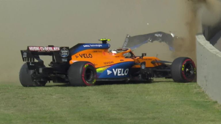 Big crash for Lando Norris! | Video | Watch TV Show | Sky ...