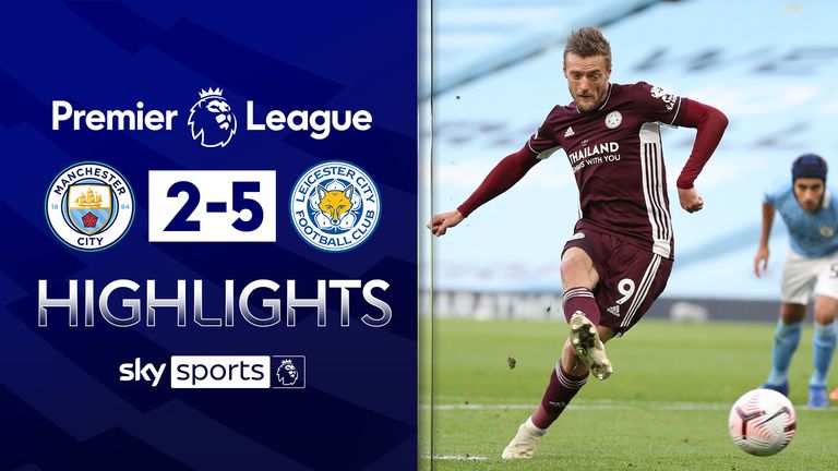 Vardy Stars As Leicester Score Five At Man City Video Watch Tv Show Sky Sports