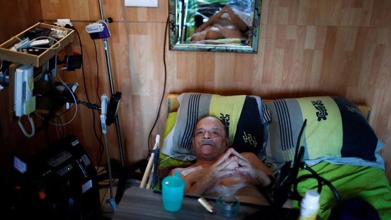 The 57-year-old has been confined to his medical bed for years