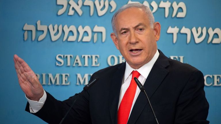 Benjamin Netanyahu announced the lockdown in a TV conference 