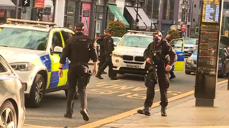 Armed police patrol after the incidents