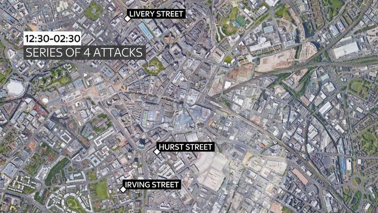 Police say the &#39;linked&#39; attacks took place across three locations