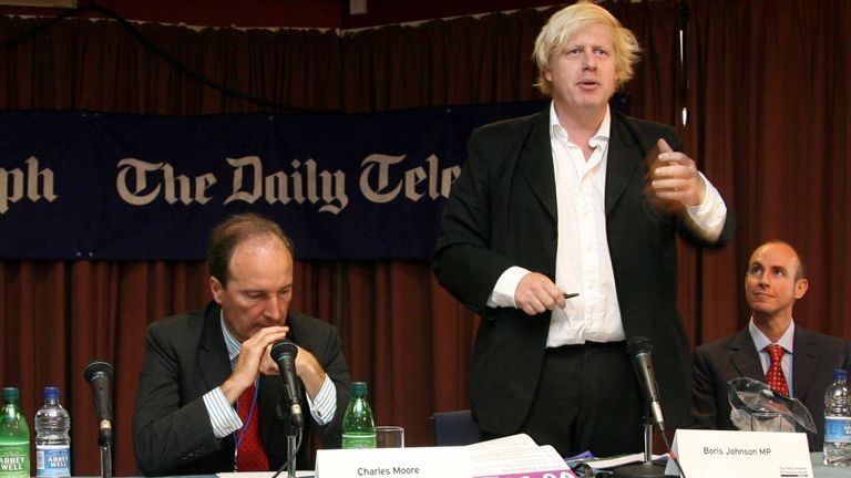 The Conservative Party Conference, Bournemouth, Britain - 02 Oct 2006
Greg Clark, Charles Moore, Boris Johnson and Daniel Hannan Pic: Shutterstock