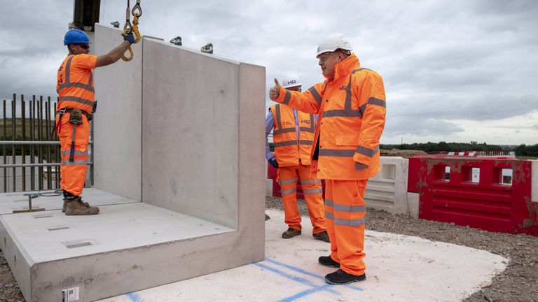 Boris Johnson at the HS2 site