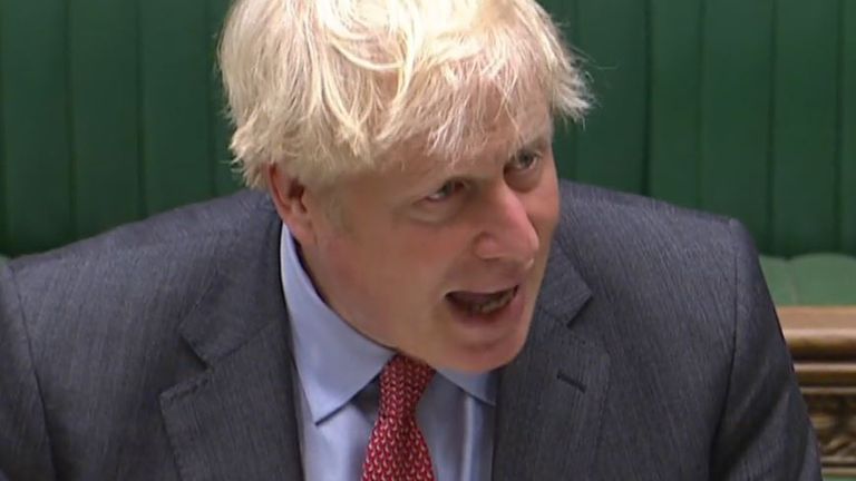Boris Johnson announces lockdown measures to the House of Commons