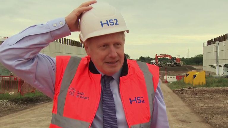 Boris Johnson in Solihull a construction on HS2 begins