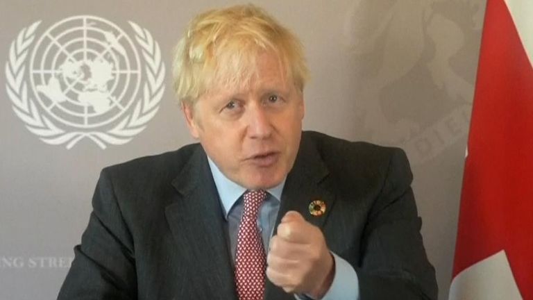 Boris Johnson told the UN General Assembly that coronavirus has made individual nations ‘selfish’.