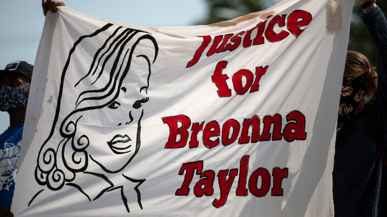 Community members gathered for a Stand 4 Breonna event to demand justice for Breonna Taylor on September 19, 2020 in Austin, Texas